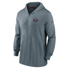 San Francisco 49ers Sideline Team Pop Full-Zip Hoodie Jacket - Heather Gray for sale