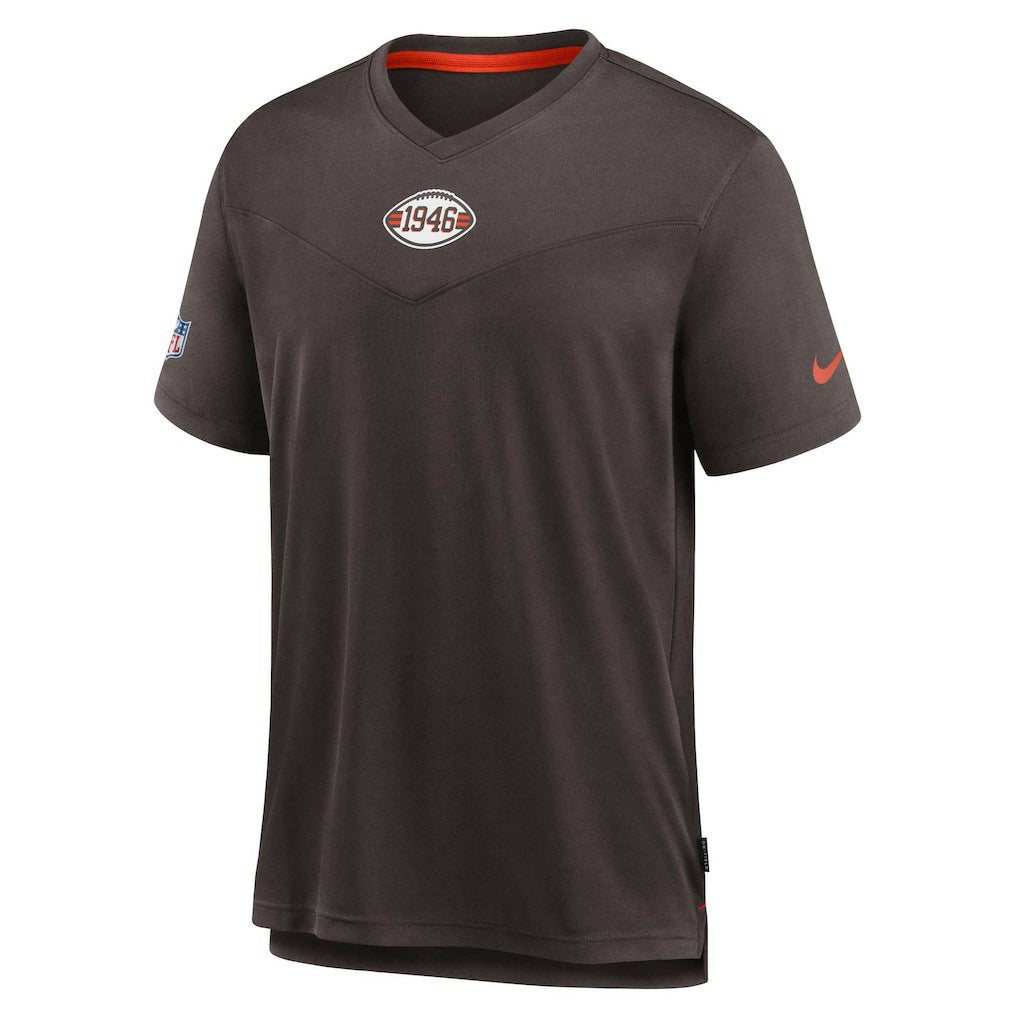 Cleveland Browns Sideline Coaches Vintage Chevron Performance V-Neck T-Shirt - Brown online