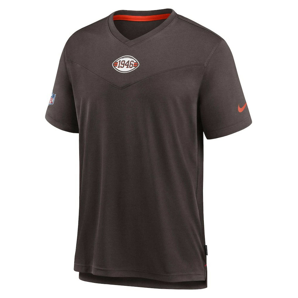 Cleveland Browns Sideline Coaches Vintage Chevron Performance V-Neck T-Shirt - Brown online