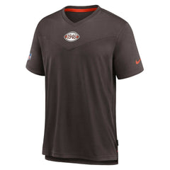 Cleveland Browns Sideline Coaches Vintage Chevron Performance V-Neck T-Shirt - Brown online