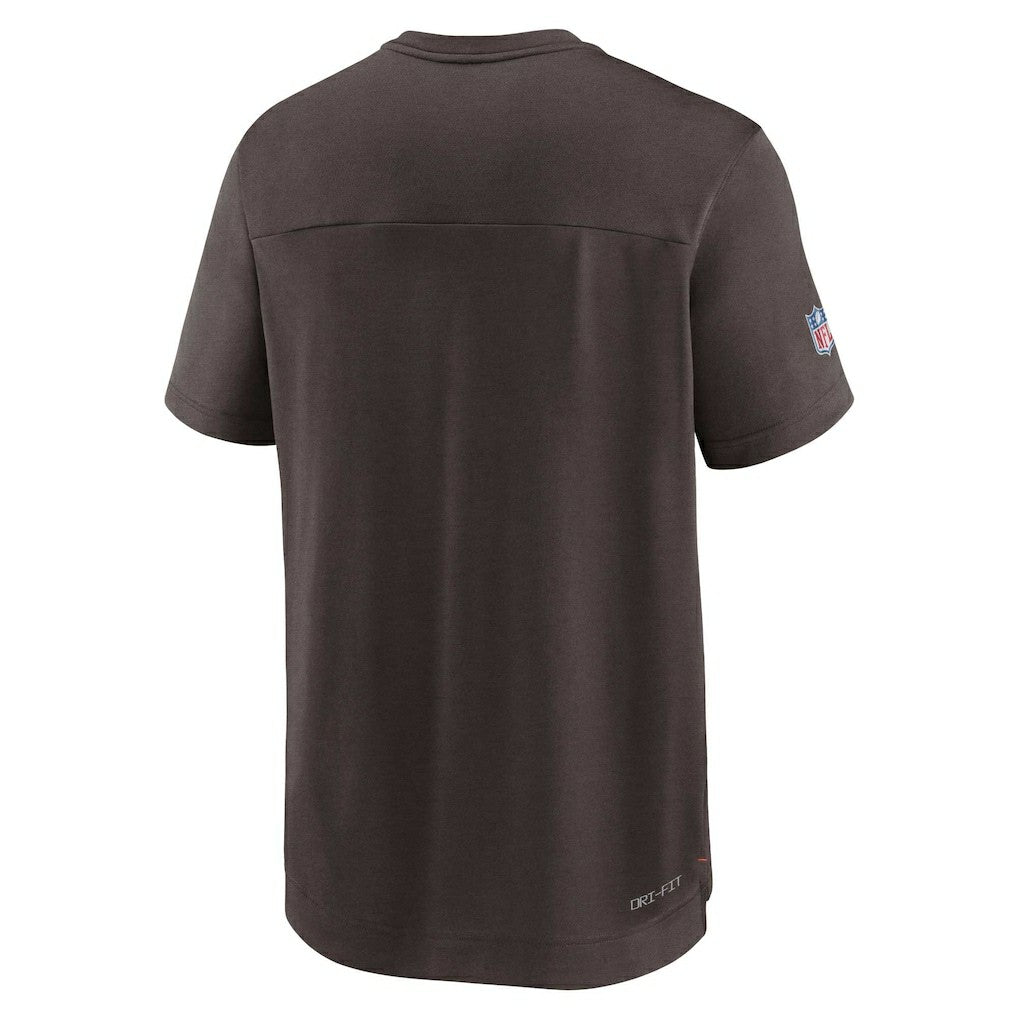 Cleveland Browns Sideline Coaches Vintage Chevron Performance V-Neck T-Shirt - Brown online