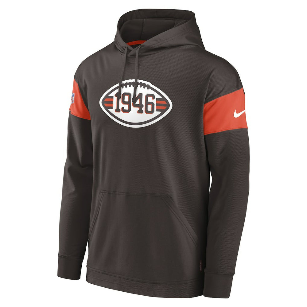 Cleveland Browns Sideline Arch Jersey Performance Pullover Hoodie - Brown online