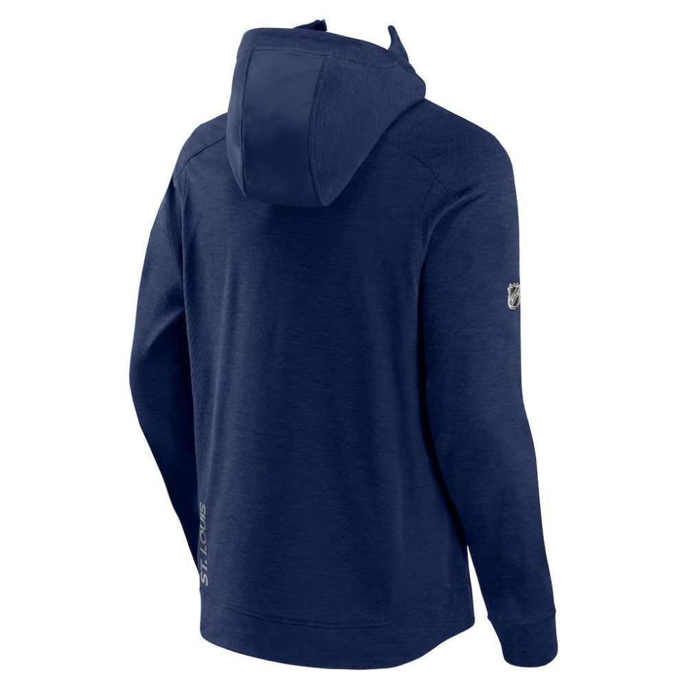 St. Louis Blues Fanatics Authentic Pro Road Tech Lightweight Full-Zip Hoodie Jacket - Navy Hoodies