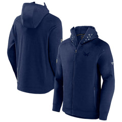 Washington Capitals Fanatics Authentic Pro Road Tech Lightweight Full-Zip Hoodie Jacket - Heather Navy Hoodies