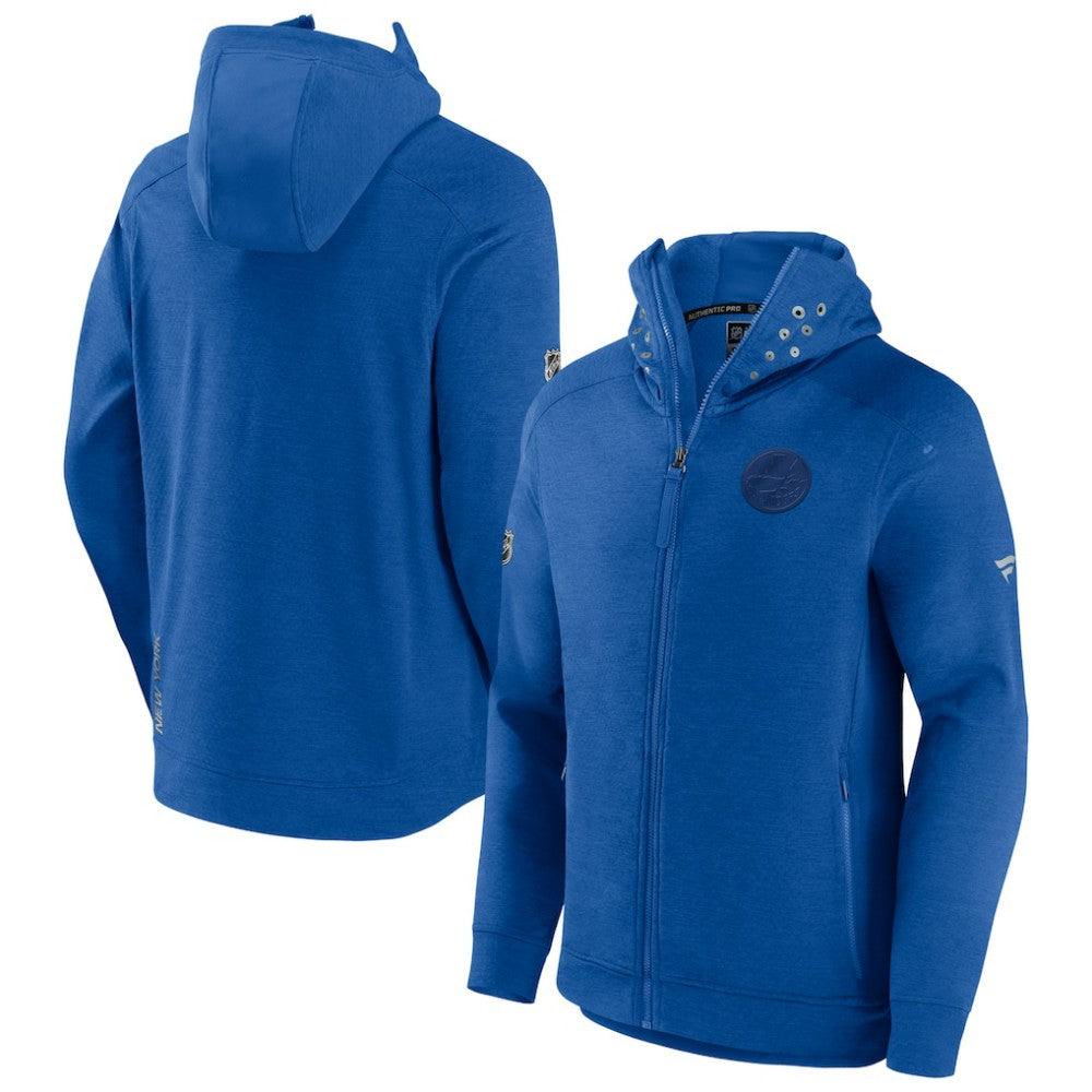 New York Islanders Fanatics Authentic Pro Road Tech Lightweight Full-Zip Hoodie Jacket - Heather Royal Hoodies