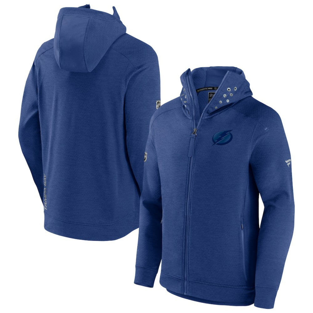 Tampa Bay Lightning Fanatics Authentic Pro Road Tech Lightweight Full-Zip Hoodie Jacket - Blue Hoodies