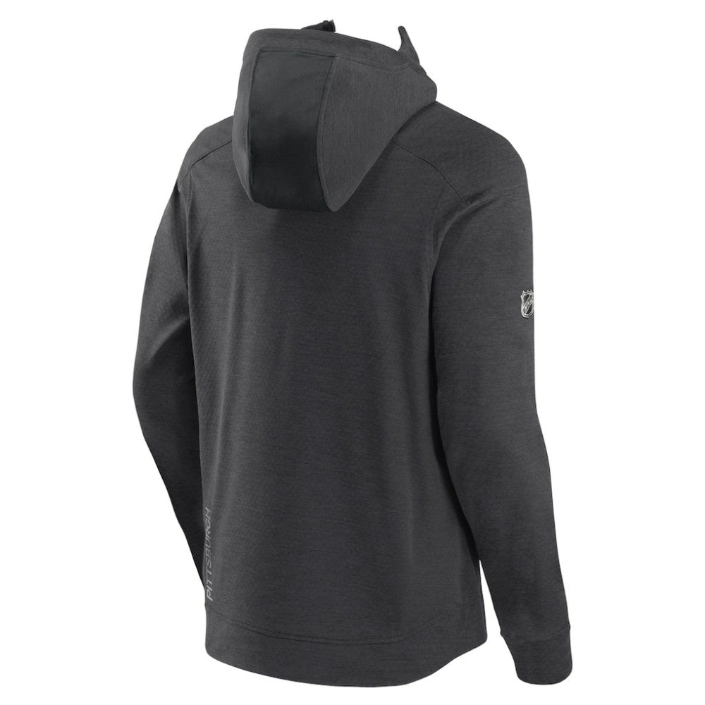 Pittsburgh Penguins Fanatics Authentic Pro Road Tech Lightweight Full-Zip Hoodie Jacket - Charcoal Hoodies