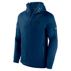 Seattle Kraken Fanatics Authentic Pro Road Tech Lightweight Full-Zip Hoodie Jacket - Navy Hoodies