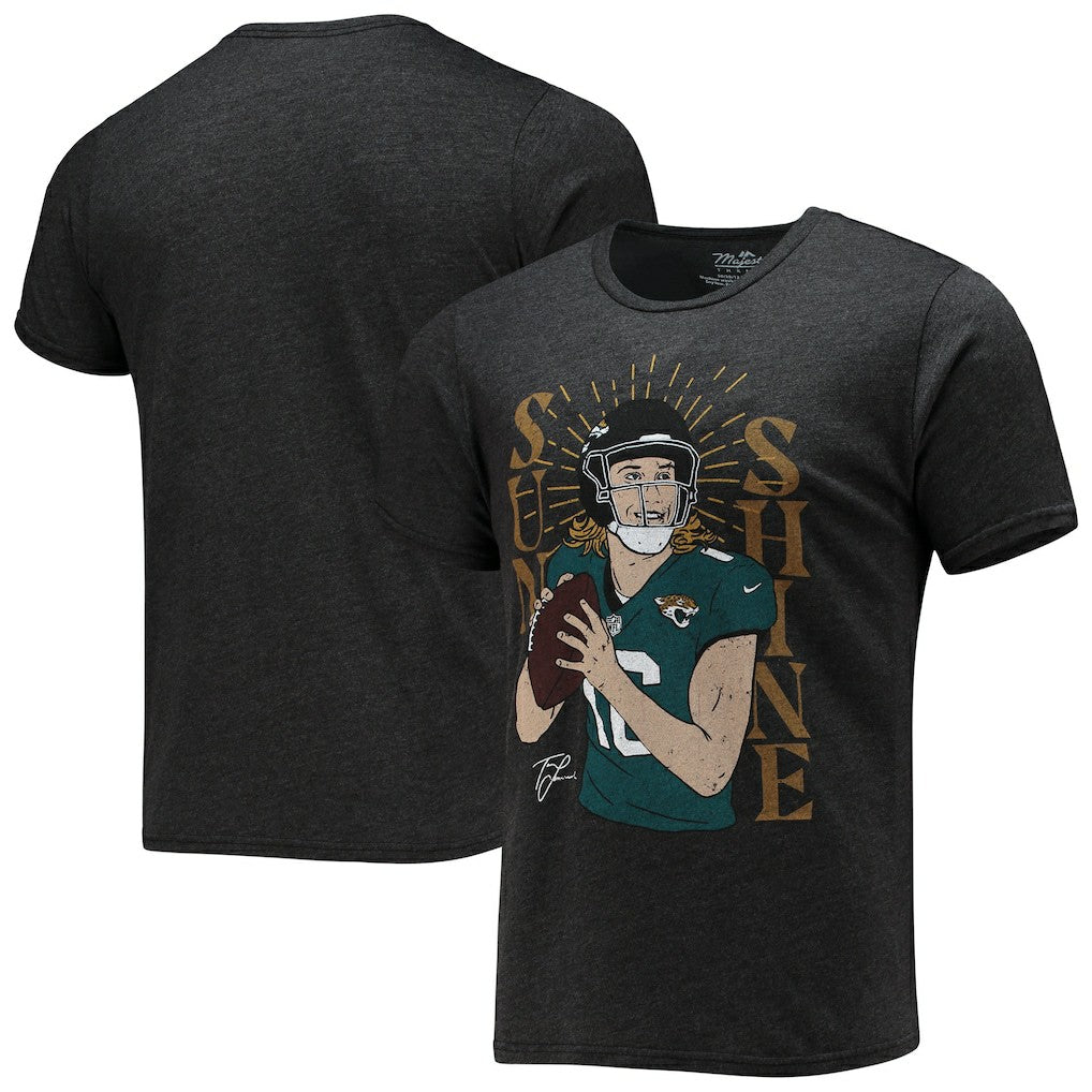 Trevor Lawrence Jacksonville Jaguars Majestic Threads Tri-Blend Player Graphic T-Shirt - Black outlet