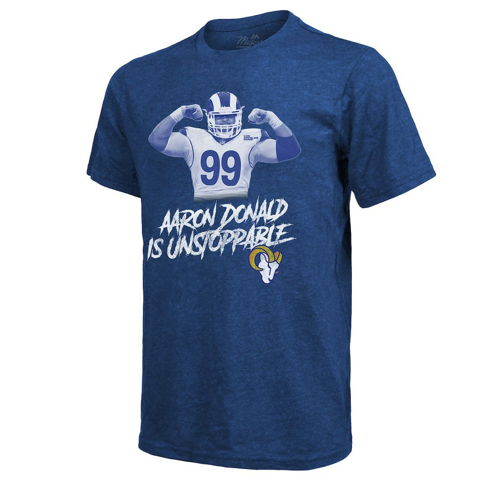 Aaron Donald Los Angeles Rams Majestic Threads Tri-Blend Player Graphic T-Shirt - Royal for sale