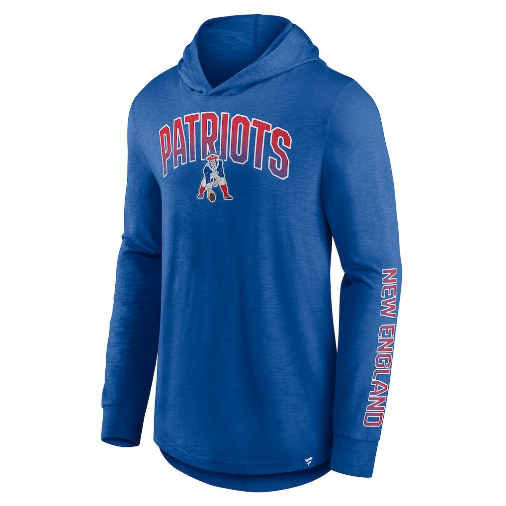 New England Patriots Front Runner Long Sleeve Hooded T-Shirt - Royal on sale