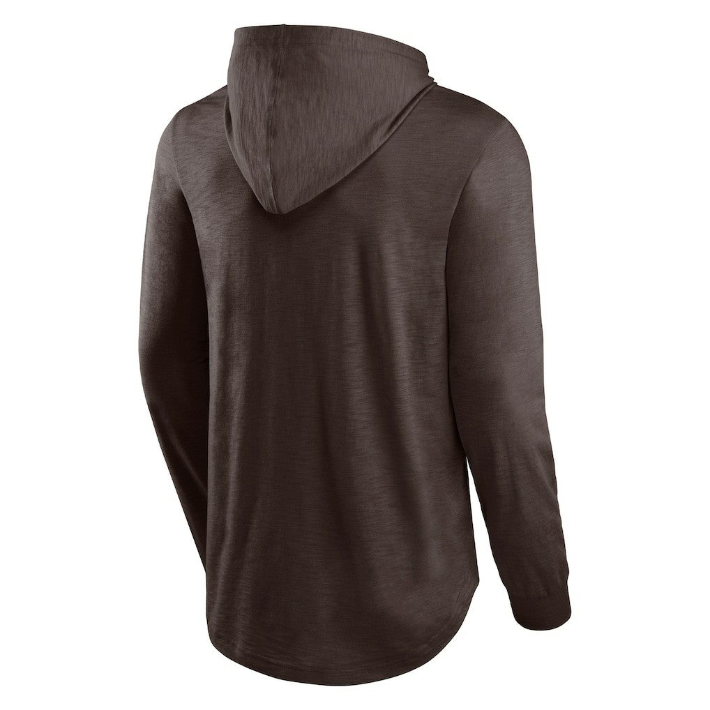 Cleveland Browns Front Runner Long Sleeve Hooded T-Shirt - Brown discount