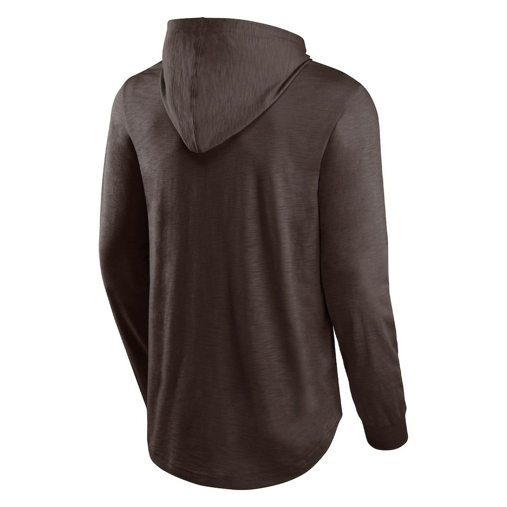 Cleveland Browns Front Runner Long Sleeve Hooded T-Shirt - Brown discount