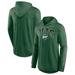 New York Jets Front Runner Long Sleeve Hooded T-Shirt - Green on sale