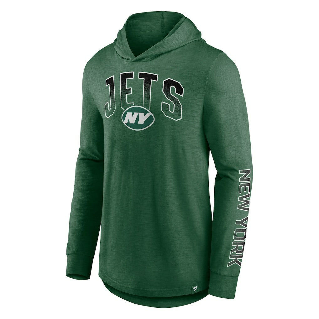 New York Jets Front Runner Long Sleeve Hooded T-Shirt - Green on sale