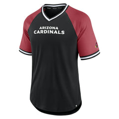 Arizona Cardinals Second Wind Raglan V-Neck T-Shirt - Black/Cardinal cheap