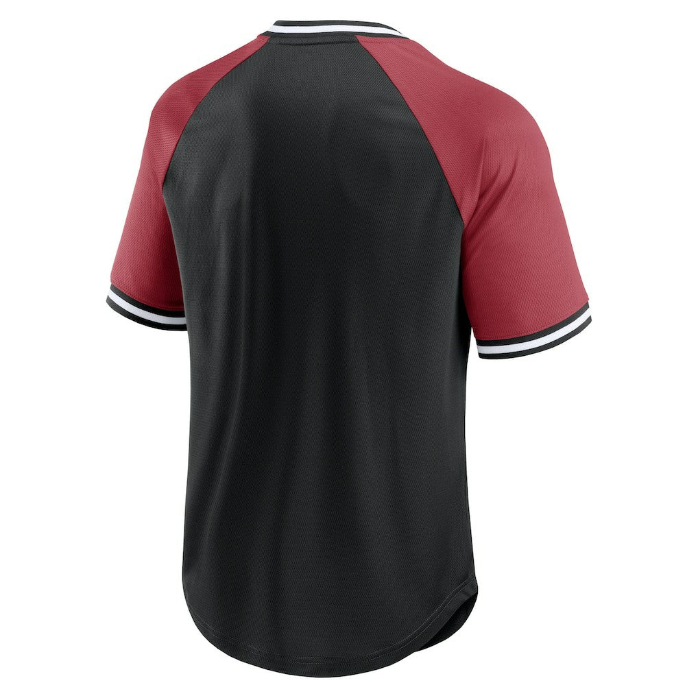 Arizona Cardinals Second Wind Raglan V-Neck T-Shirt - Black/Cardinal cheap