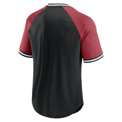 Arizona Cardinals Second Wind Raglan V-Neck T-Shirt - Black/Cardinal cheap