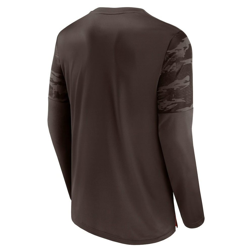 Cleveland Browns Square Off Long Sleeve T-Shirt - Brown/Orange on sale