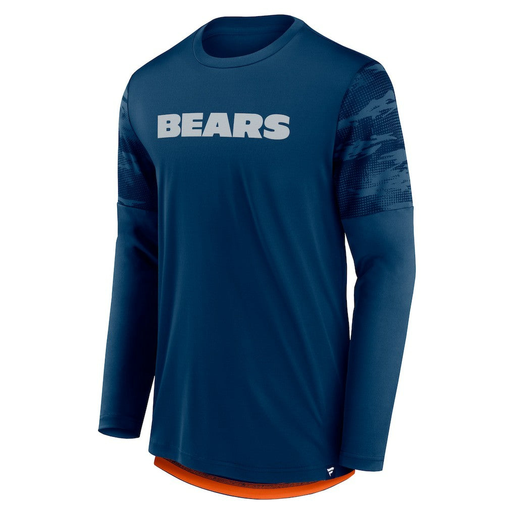 Chicago Bears Square Off Long Sleeve T-Shirt - Navy/Orange cheap