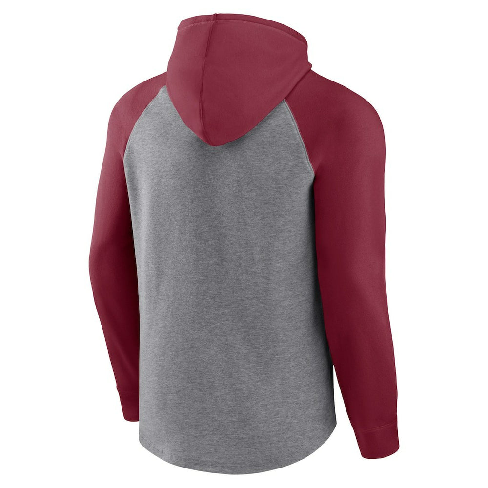 Arizona Cardinals By Design Raglan Pullover Hoodie - Heathered Gray/Cardinal online