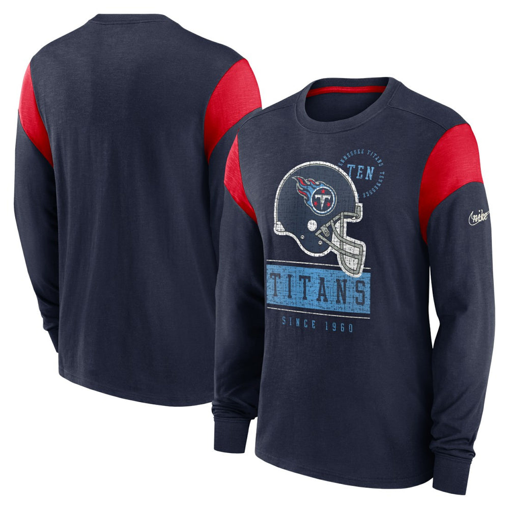 Tennessee Titans Rewind Playback Helmet Long Sleeve T-Shirt - Navy discount