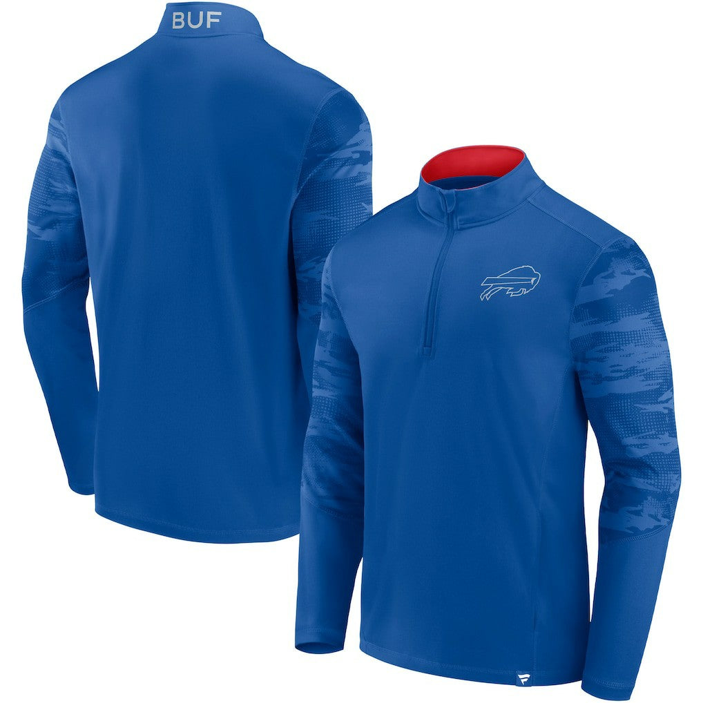 Buffalo Bills Ringer Quarter-Zip Jacket - Royal/Red outlet