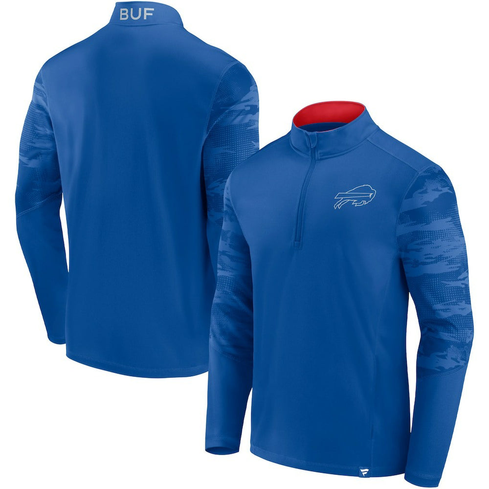 Buffalo Bills Ringer Quarter-Zip Jacket - Royal/Red outlet