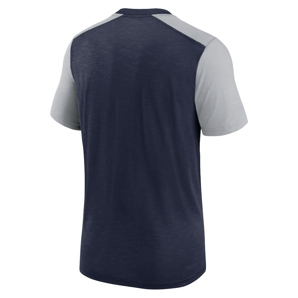 Dallas Cowboys Color Block Team Name T-Shirt - Heathered Navy/Heathered Gray outlet
