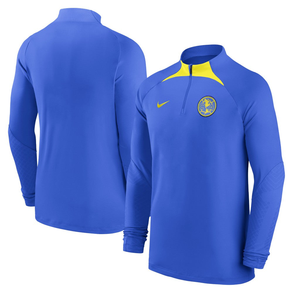 Club America 2022/23 Strike Drill Performance Raglan Quarter-Zip Long Sleeve Top - Blue shop