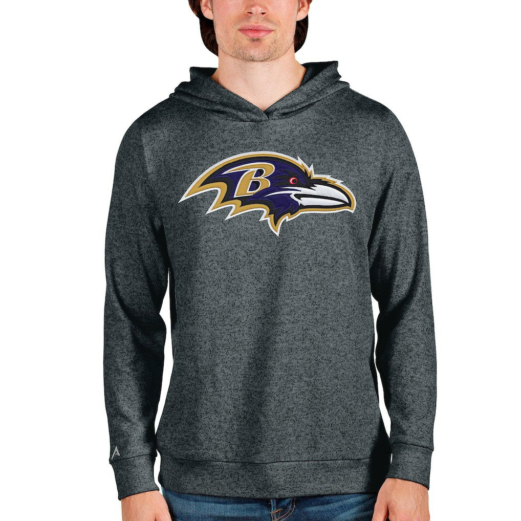Baltimore Ravens Antigua Team Absolute Pullover Hoodie - Heathered Charcoal on sale