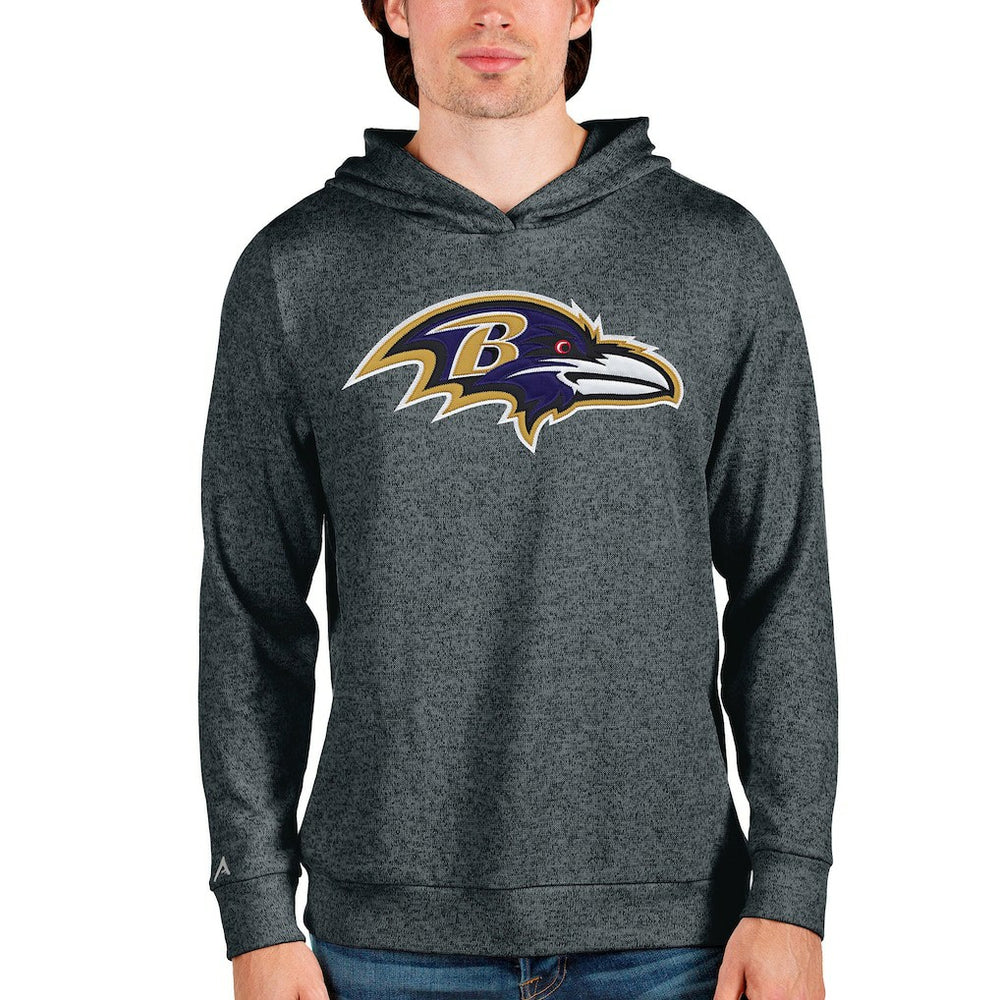 Baltimore Ravens Antigua Team Absolute Pullover Hoodie - Heathered Charcoal on sale