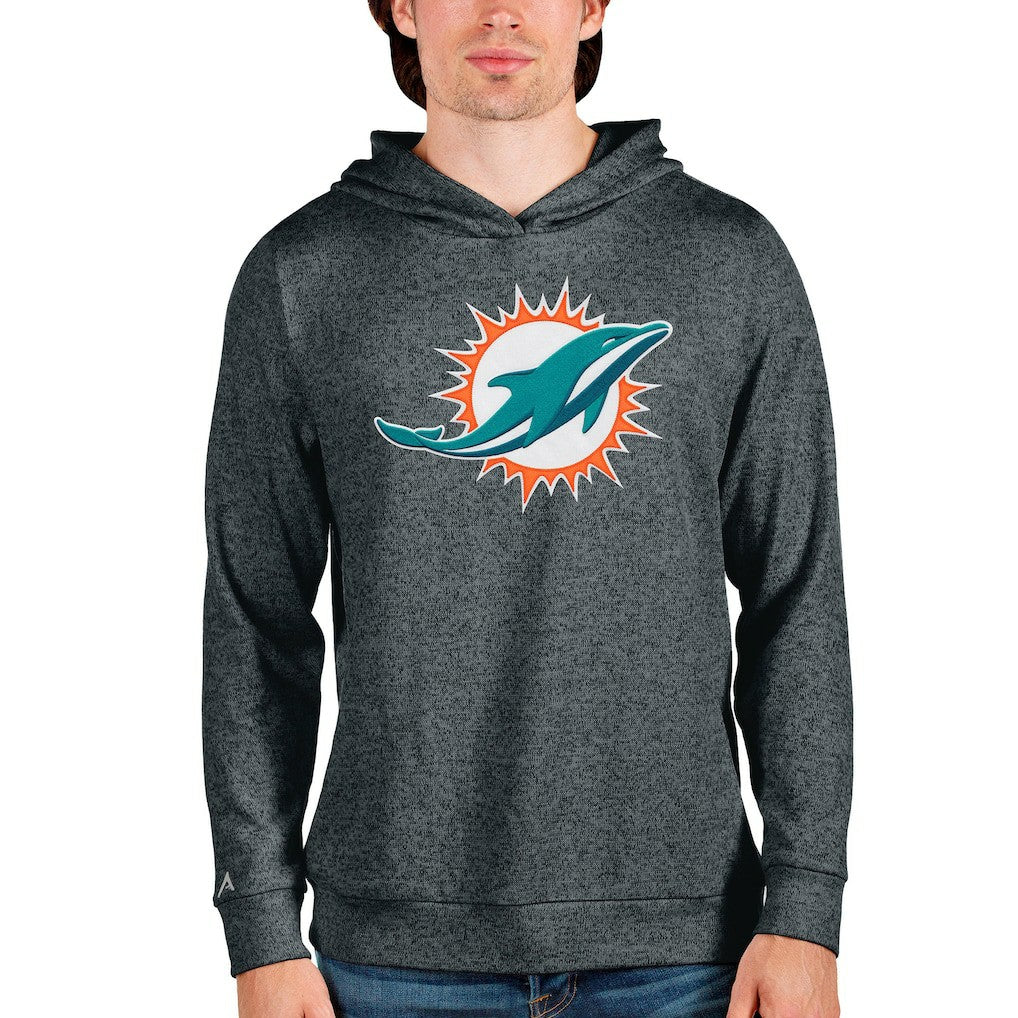 Miami Dolphins Antigua Team Absolute Pullover Hoodie - Heathered Charcoal for sale