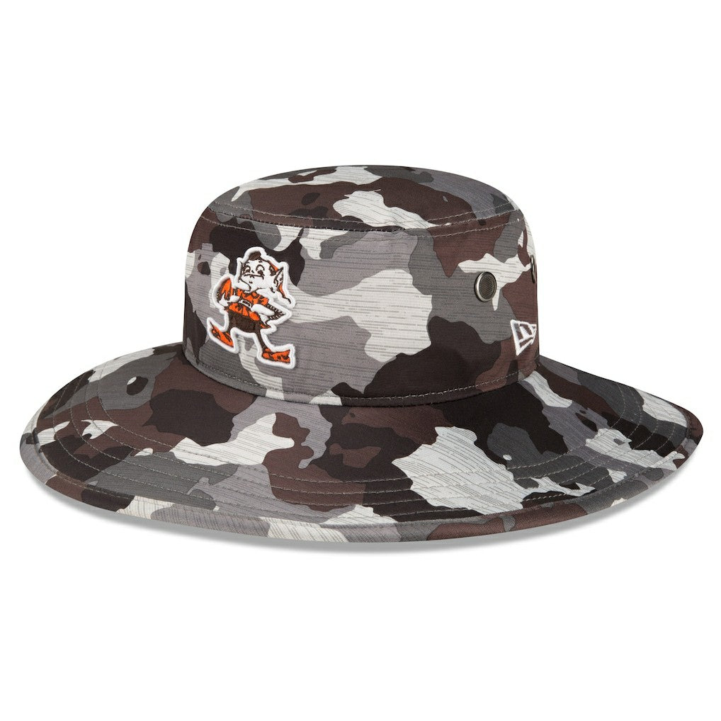 Cleveland Browns New Era 2022 NFL Training Camp Historic Logo Panama Bucket Hat - Camo cheap