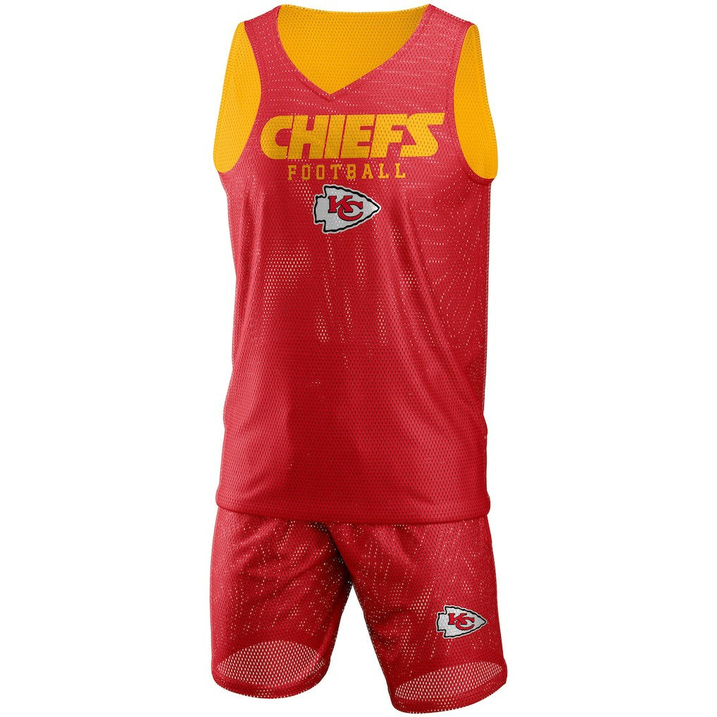 Kansas City Chiefs FOCO Colorblock Mesh V-Neck & Shorts Set - Red on sale