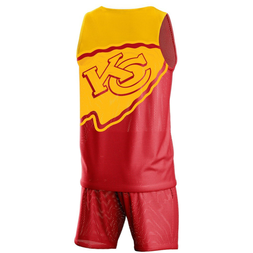 Kansas City Chiefs FOCO Colorblock Mesh V-Neck & Shorts Set - Red on sale