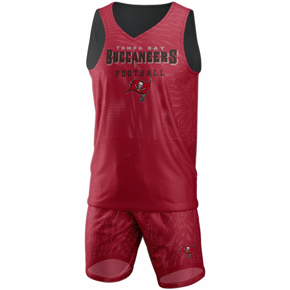 Tampa Bay Buccaneers FOCO Colorblock Mesh V-Neck & Shorts Set - Red cheap