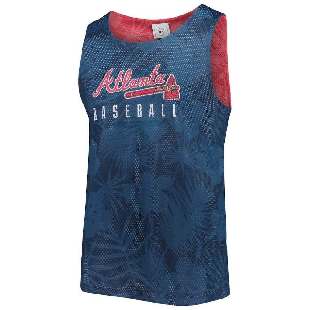 Atlanta Braves FOCO Floral Reversible Mesh Tank Top Navy