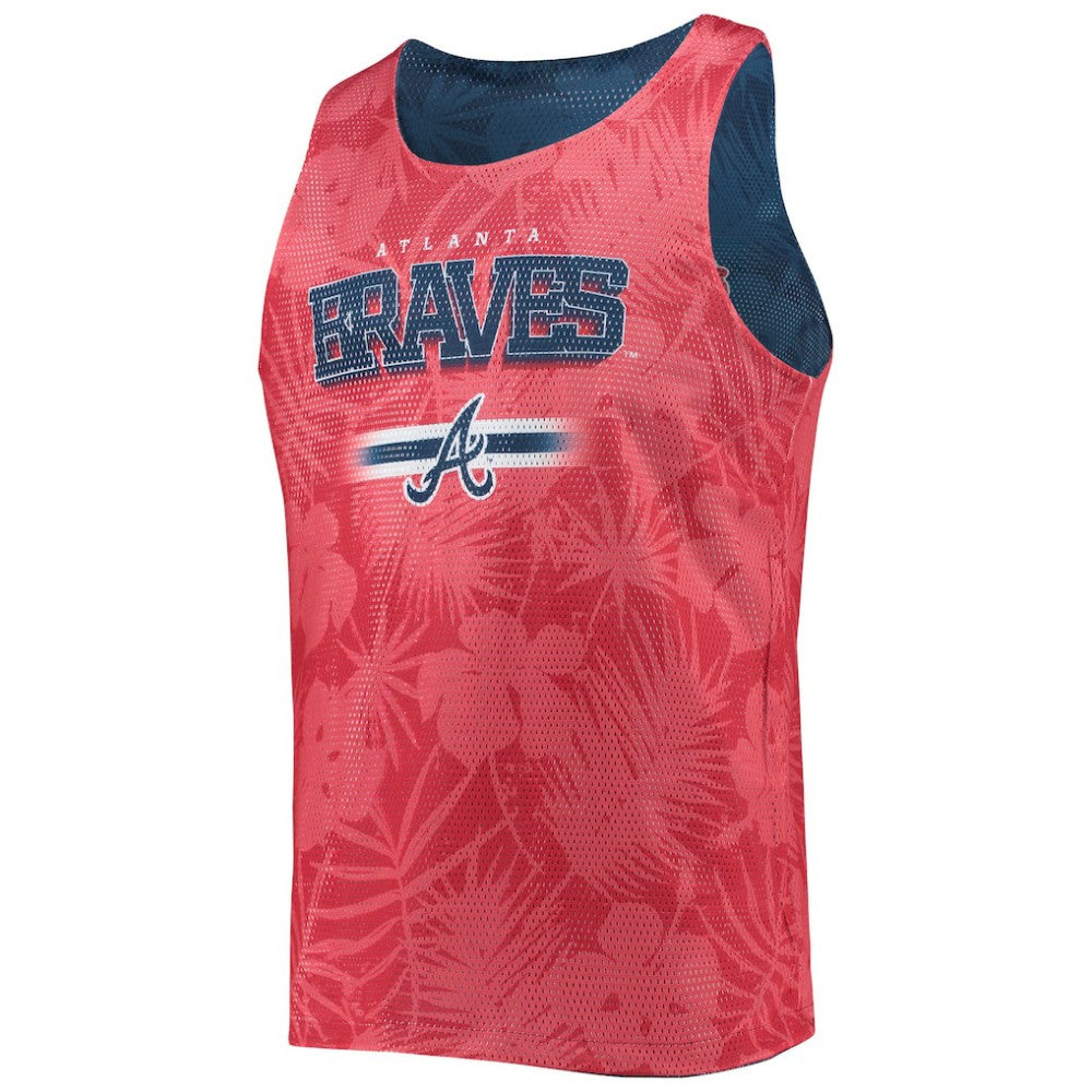 Atlanta Braves FOCO Floral Reversible Mesh Tank Top Navy