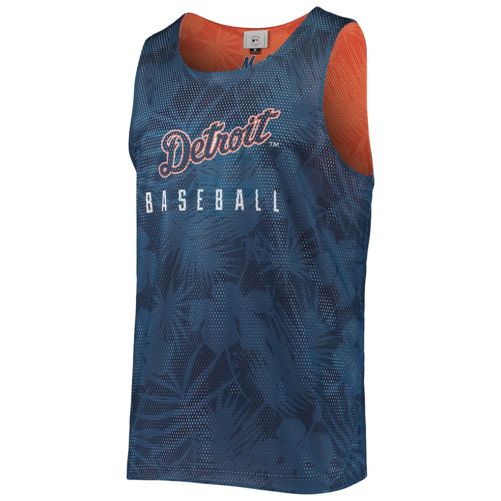 Detroit Tigers FOCO Floral Reversible Mesh Tank Top Navy
