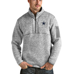 Dallas Cowboys Antigua Fortune Quarter-Zip Pullover Jacket - Heathered Gray discount