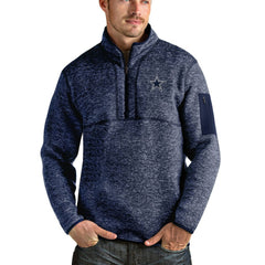Dallas Cowboys Antigua Fortune Quarter-Zip Pullover Jacket - Heathered Navy outlet