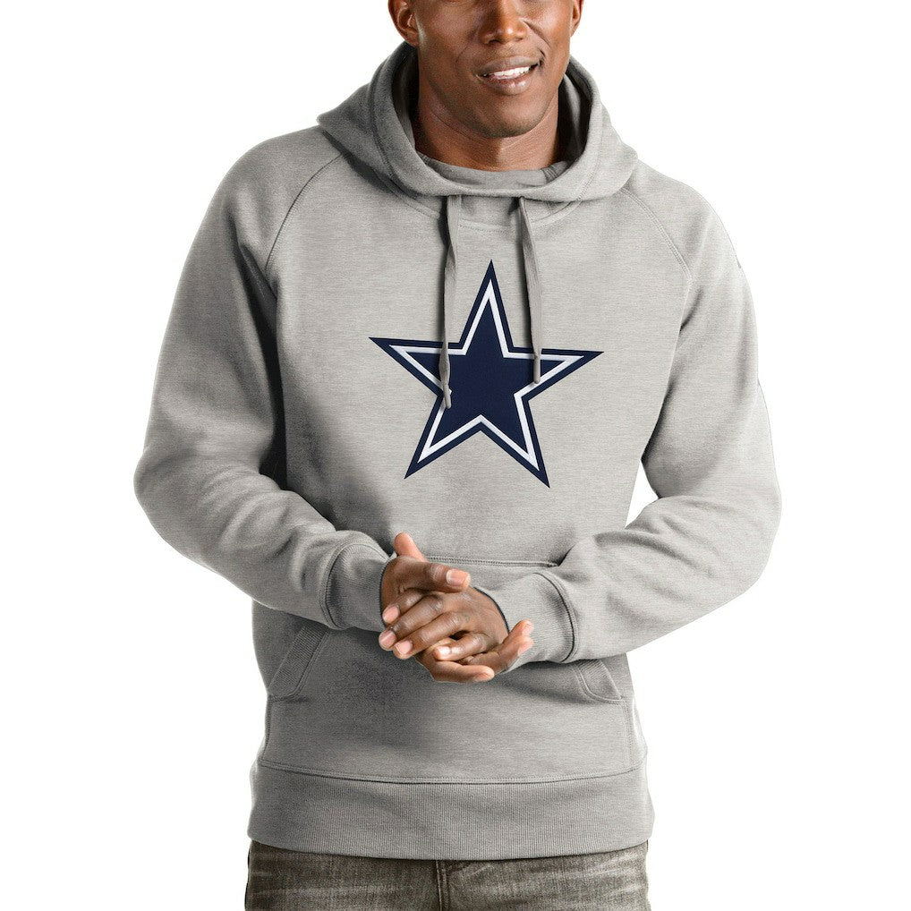 Dallas Cowboys Antigua Victory Pullover Hoodie - Heathered Gray on sale