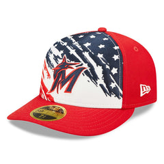 Miami Marlins 2022 4th of July Low Profile 59FIFTY Fitted Hat Red