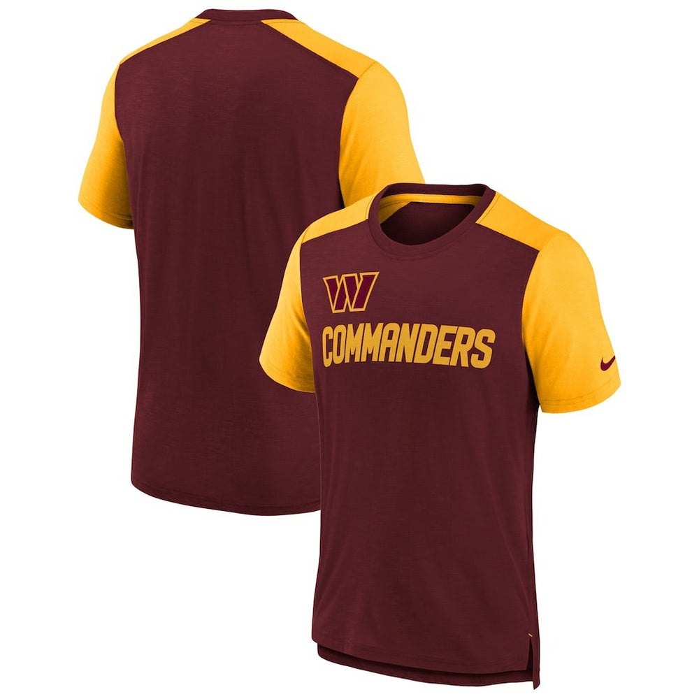 Washington Commanders Youth Colorblock Team Name T-Shirt - Heathered Burgundy/Heathered Gold cheap