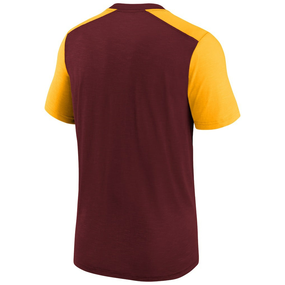 Washington Commanders Youth Colorblock Team Name T-Shirt - Heathered Burgundy/Heathered Gold cheap
