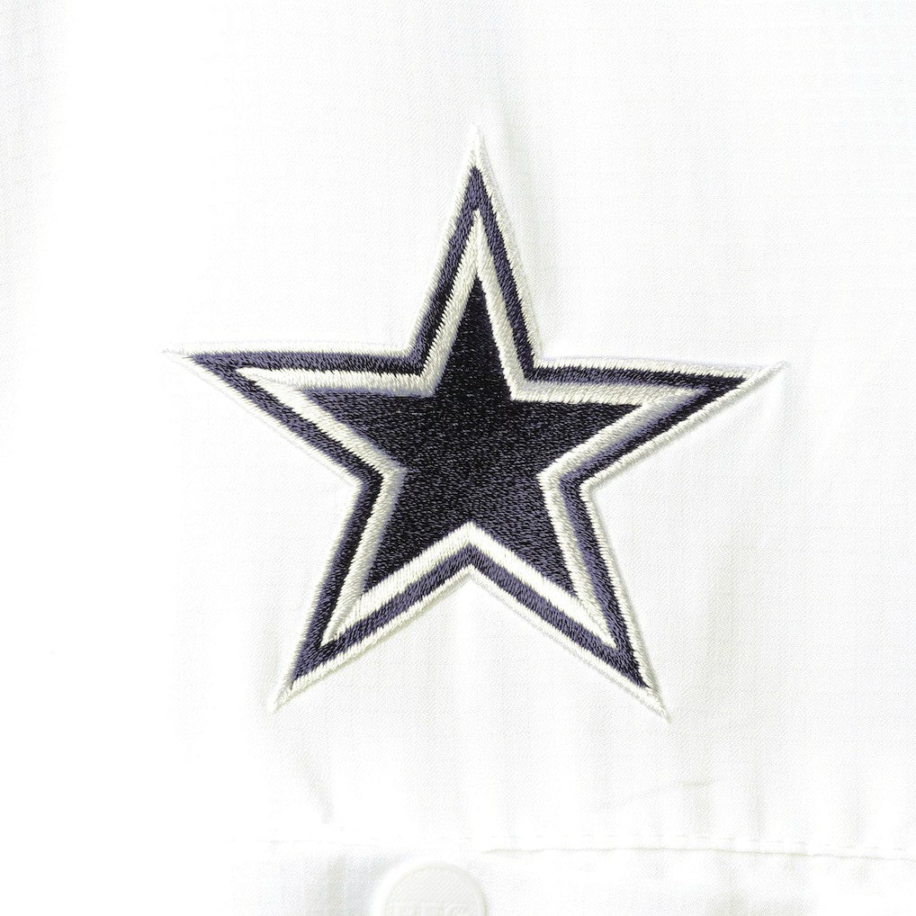 Dallas Cowboys Tamiami Omni-Shade Button-Down Short Sleeve Shirt - White on sale