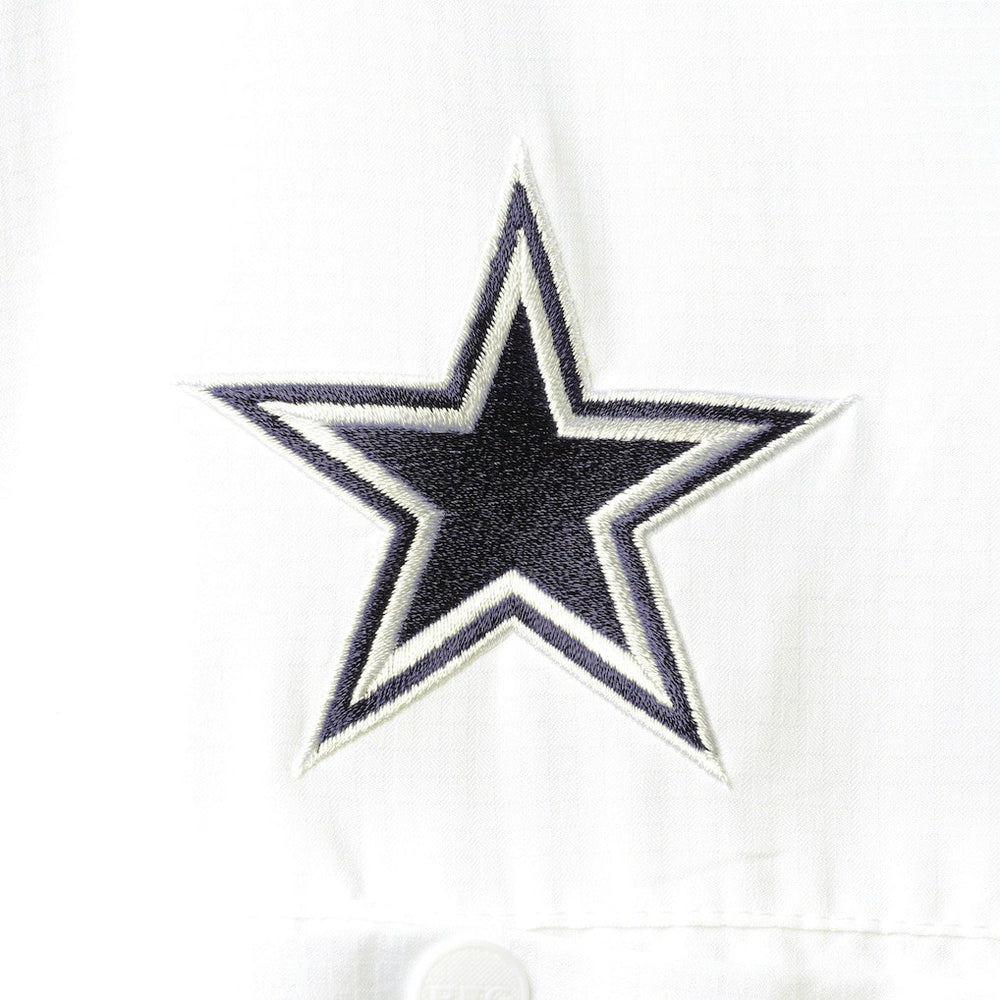 Dallas Cowboys Tamiami Omni-Shade Button-Down Short Sleeve Shirt - White on sale