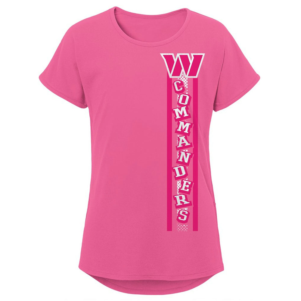 Washington Commanders Girls Youth Logo Fair Catch Dolman T-Shirt - Pink discount