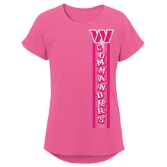 Washington Commanders Girls Youth Logo Fair Catch Dolman T-Shirt - Pink discount